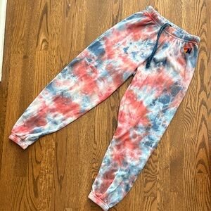 Aviator Nation Red and Blue Tie-Dye Sweatpants